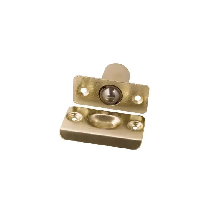 Adjustable Bullet Catch With Full-Lip Strike Plate – Polished Brass Finish 1