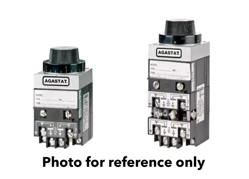 Agastat/Tyco 7022Vd Off-Delay Relay — Dpdt, 5–50 Sec Delay, 10A/400Vac, Panel Mount, 32Vdc Coil 1