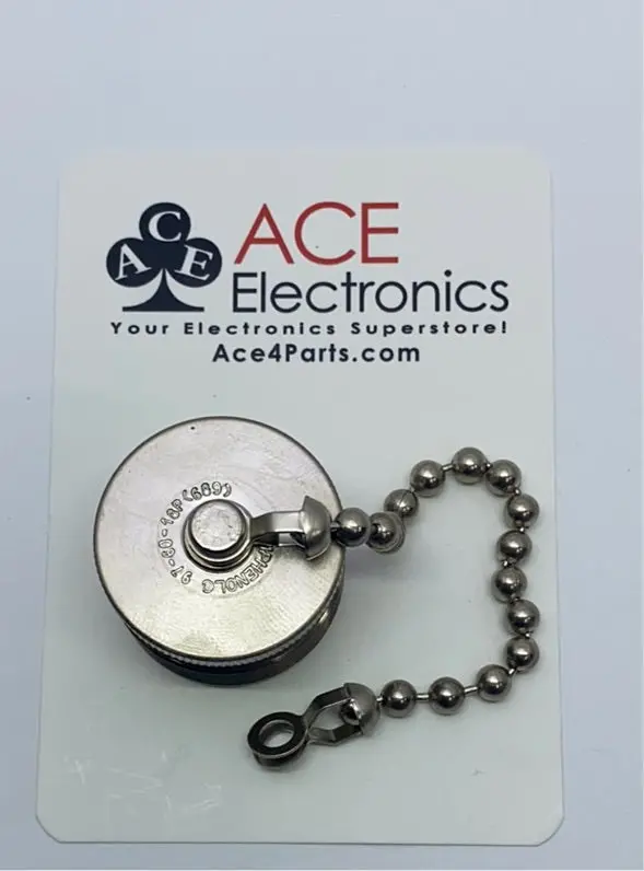 Amphenol 9760-18P(689) Size 18 Dust Cap With Retaining Chain – Cadmium Plated 1