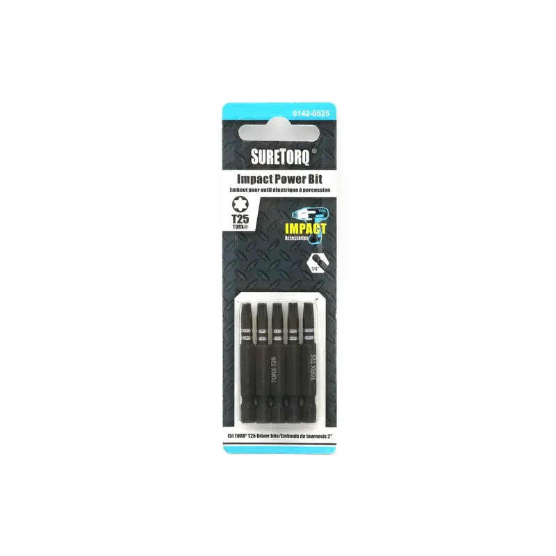 Assorted Impact Power Bits – 2-Inch, 5-Piece Set 1