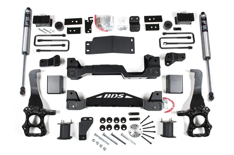 Bds Suspension Bds1908Fs 4- To 3-Inch Leveling Kit With Fox 2.0 Adventure Series Shocks For 2015–2020 Ford F-150 4Wd 1
