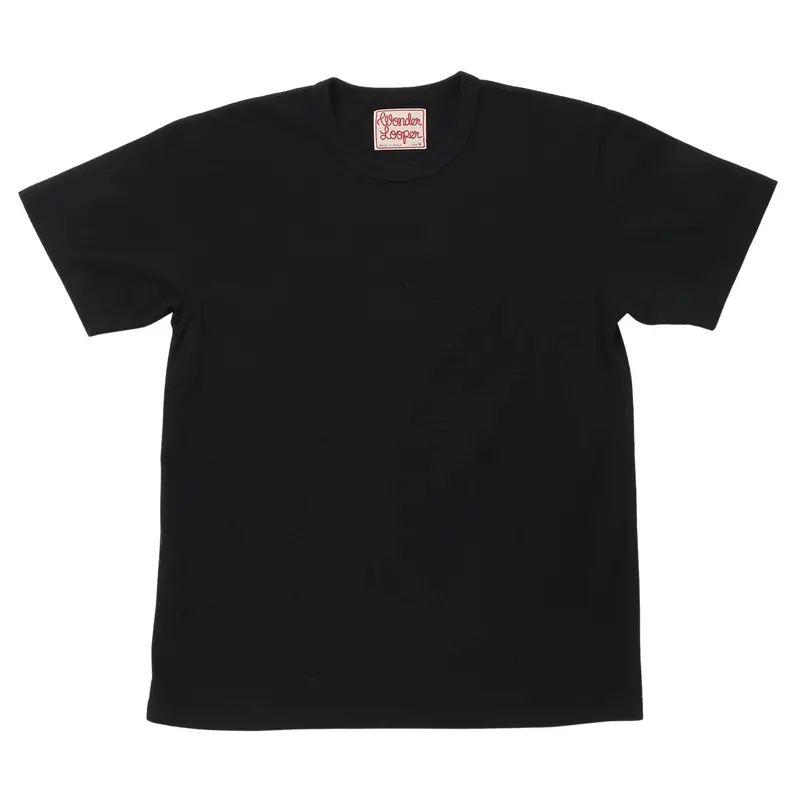 Black Els Recycled Cotton Slub Crewneck T-Shirt 1