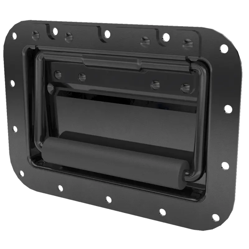 Black Heavy-Duty Large Recessed Steel Handle 1