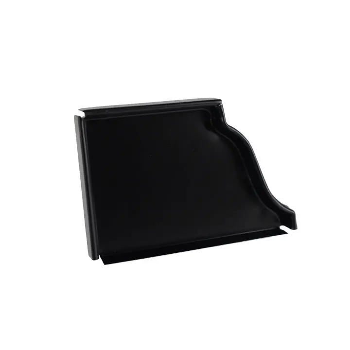 Black Low-Gloss Aluminum Gutter Right End Cap – Seamless Termination Fit 1