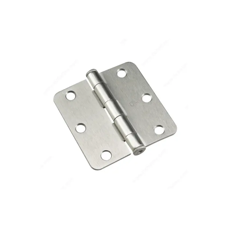 Brushed Nickel Full-Mortise Butt Hinge — 3" × 1/4" Radius 1