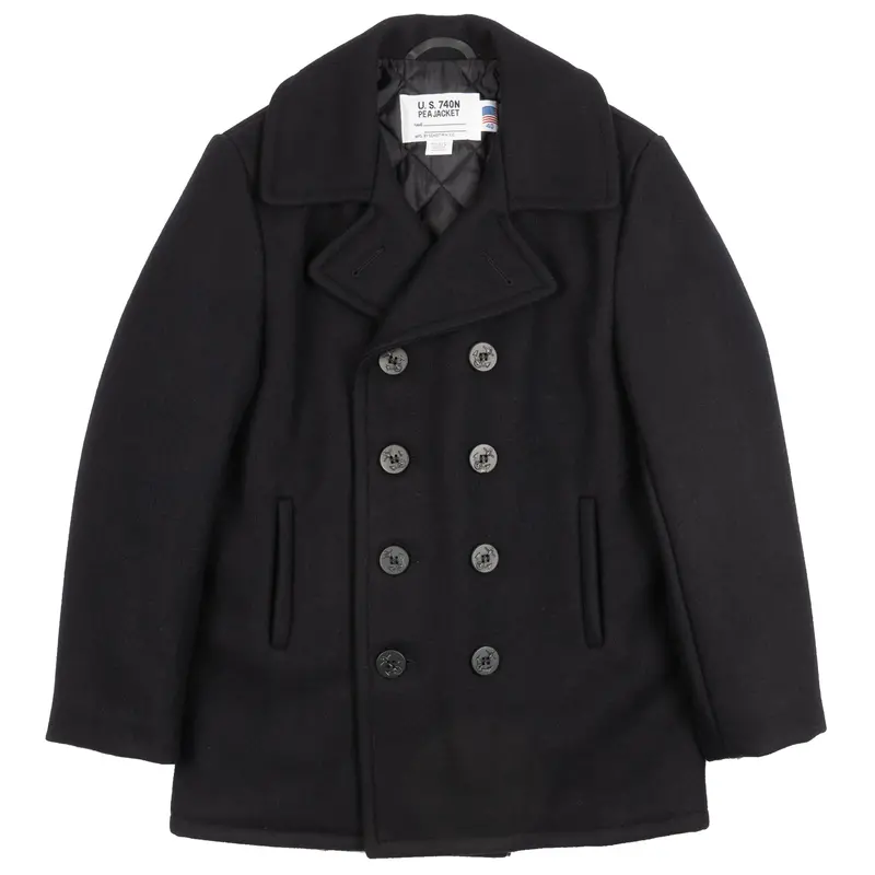 Classic Navy Pea Coat – 740 Melton Wool, New Navy Shade 1