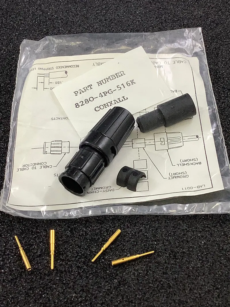 Conexall 8280-4Pg-516K 4-Position Circular Receptacle – Crimp-Type Male Pins 1