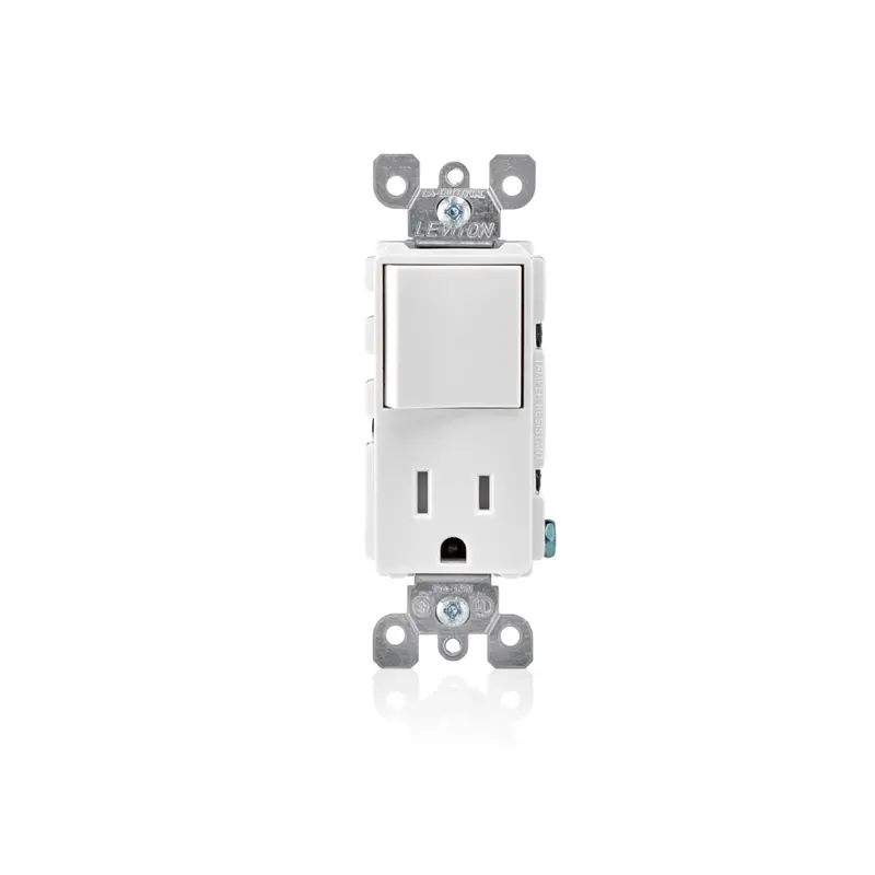 Decora 15A Single-Pole Switch & Tamper-Resistant Receptacle Combo, Grounded – T5625-W 1