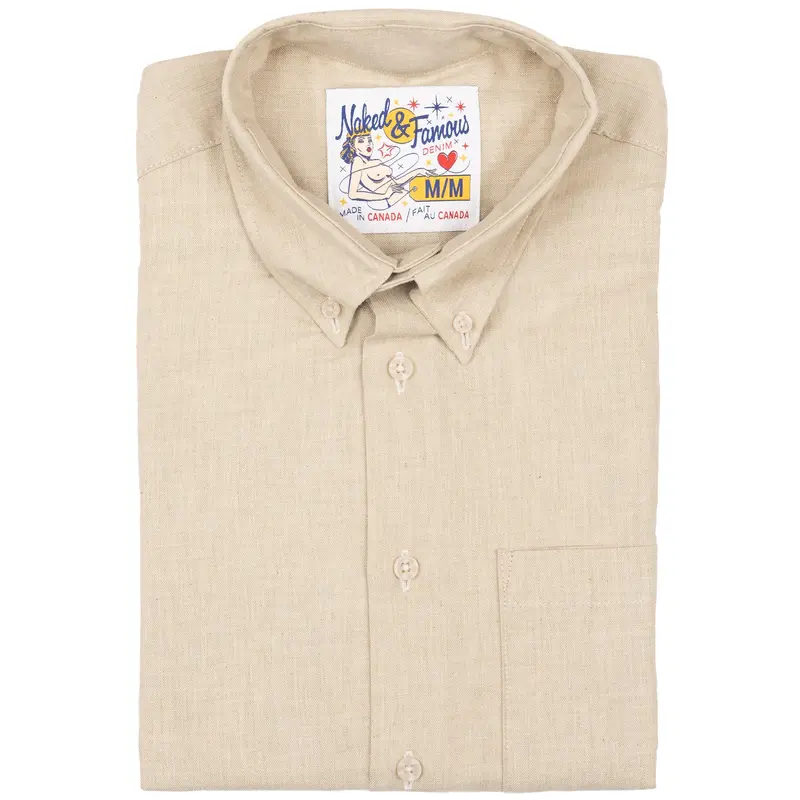 Easy Shirt Melange Soft Twill – Pale Taupe 1