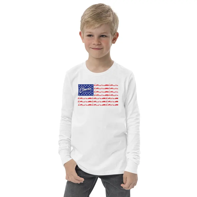 Elmer'S Red, White & Crew Youth Long Sleeve Tee 1