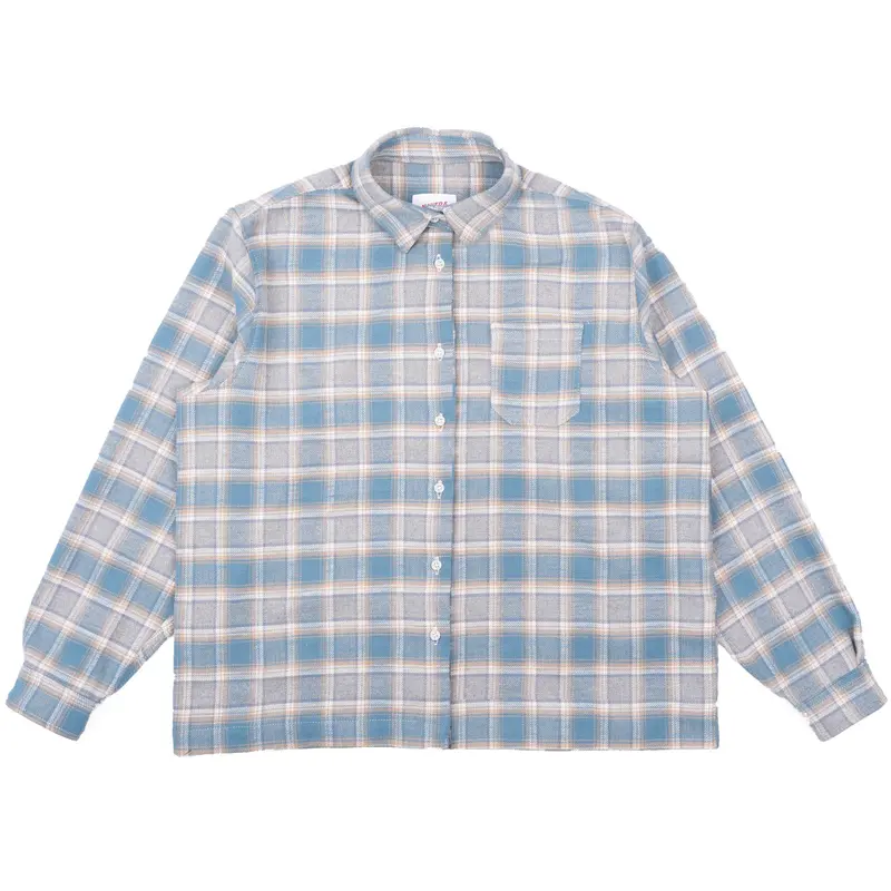 Faded Blue Brushed Flannel Shirt – Judy Soft-Touch Style 1