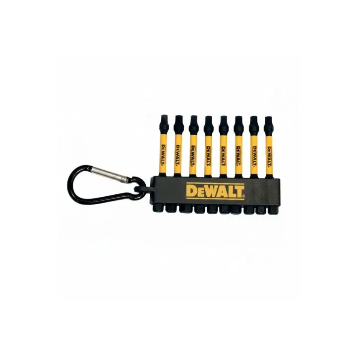 Flex Torq 2" Square Drive Impact-Ready Bit Set (10-Piece) With Carabiner - Dwa2Sq2Ircarc 1