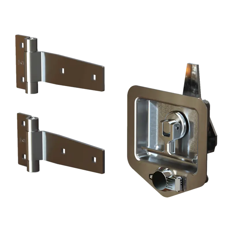 Folding T-Handle Hardware Set With 5-Inch Strap Hinge 1