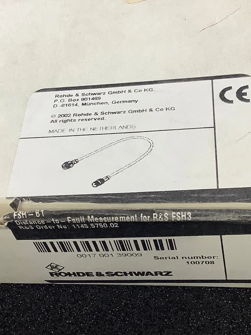 Fsh-B1 Rohde & Schwarz Precision Rf Cable Assembly 1