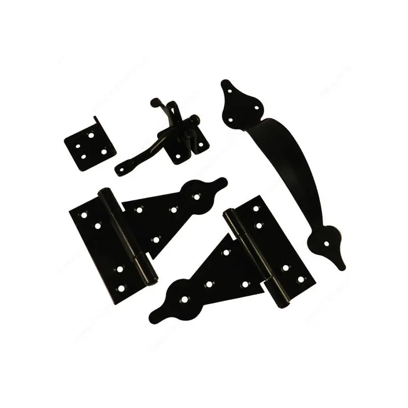 Gate Hardware Kit Model 9002Fbr – Heavy-Duty Hinges And Latch Assembly 1