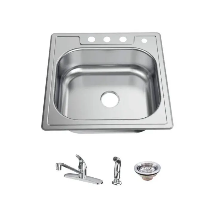 Glacier Bay 25-Inch Single-Bowl Top-Mount Kitchen Sink – All-In-One Stainless Steel Design 1