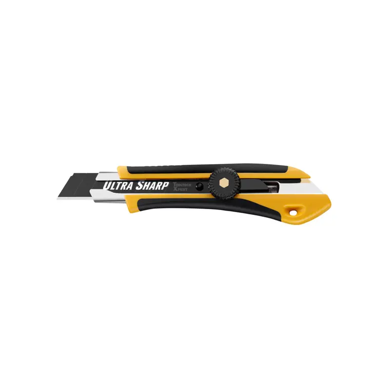 Heavy-Duty 18Mm Snap-Off Utility Knife With High-Visibility Black/Yellow Housing 1
