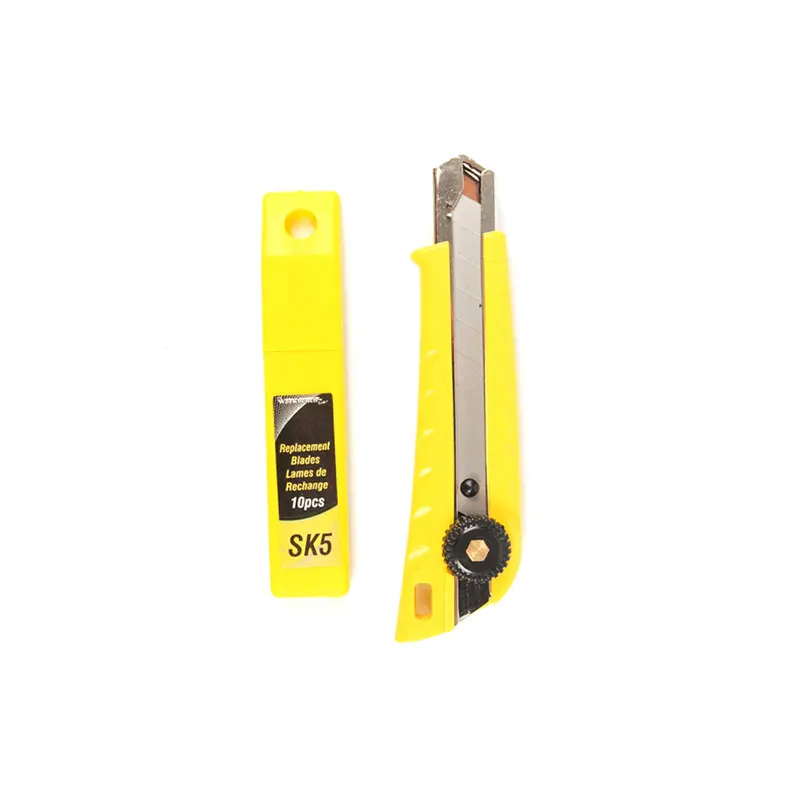 Heavy-Duty Utility Knife – 18Mm Snap-Off Blade + 10 Replacement Blades (Yellow) 1