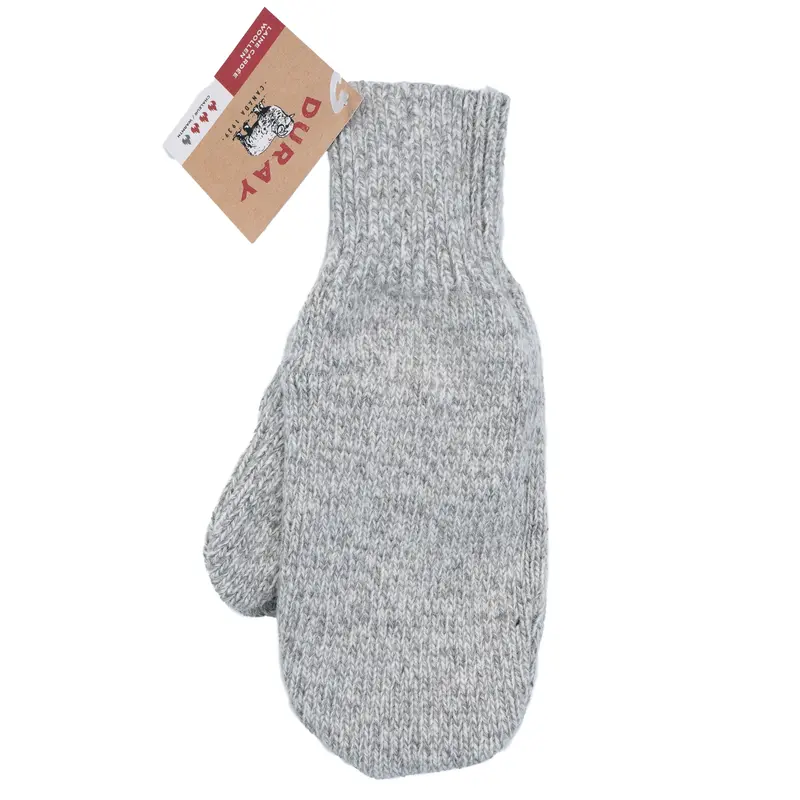 Insulated Wool Mittens – Textured Grey 1