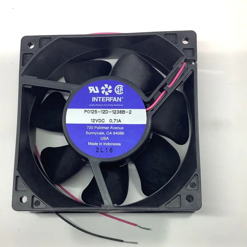 Interfan Po125-12D-1238B-2: High-Flow 120×120×38.5 Mm 12Vdc Fan (125 Cfm) 1