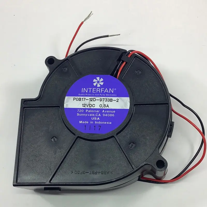 Interfan Pob17-12D-9733B-2: 12Vdc Radial Blower With Optimized Airflow Profile 1