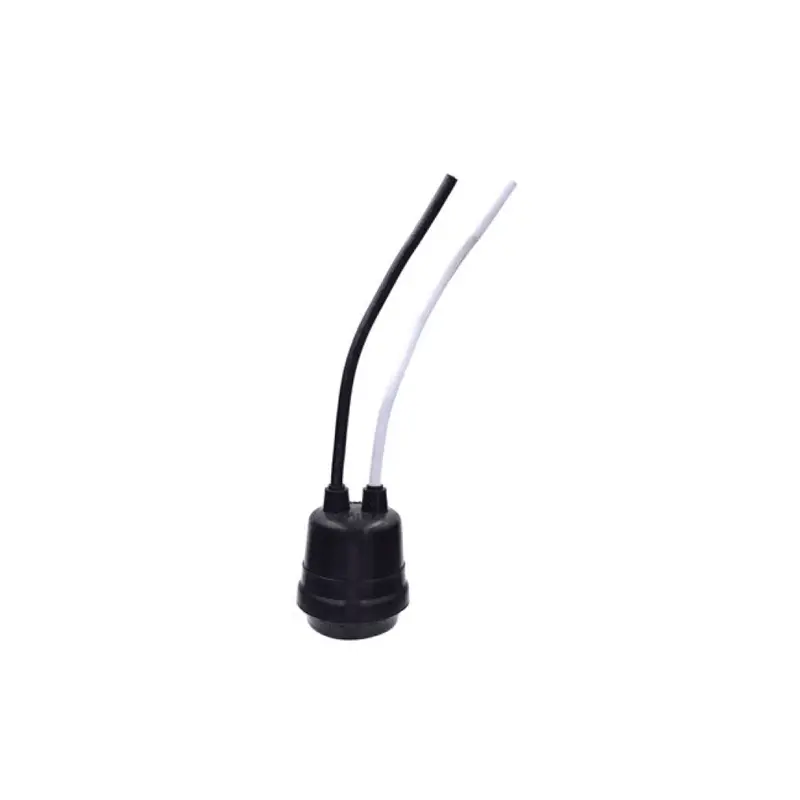 Keyless Medium-Base Socket Lamp Holder With Pigtail Lead – Black Finish 1