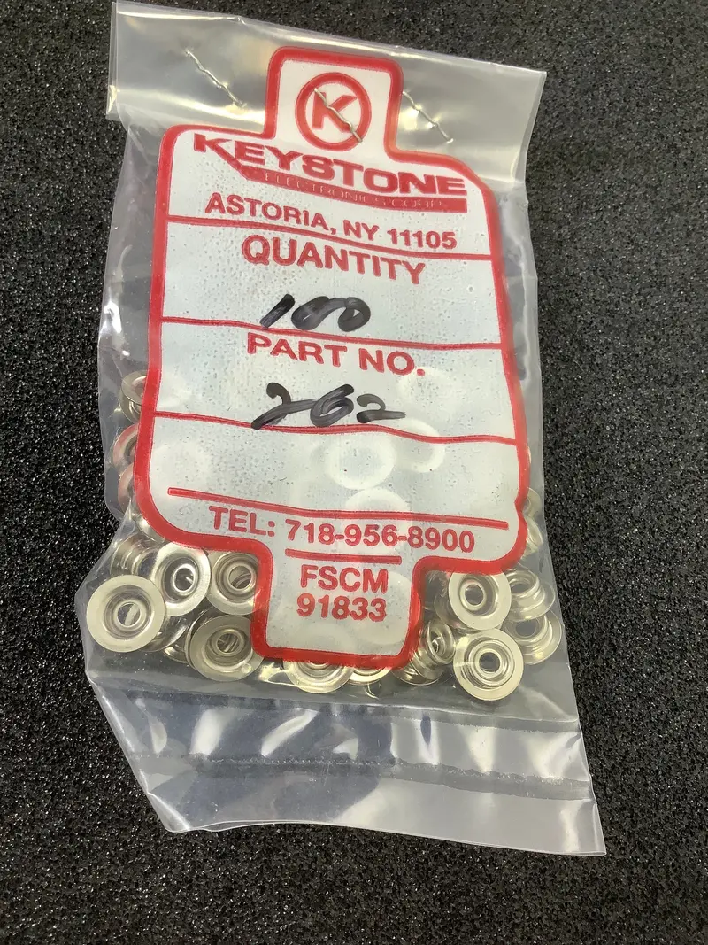 Keystone 262 Battery Snap Stud – Nickel-Plated Brass, 100-Unit Pack 1