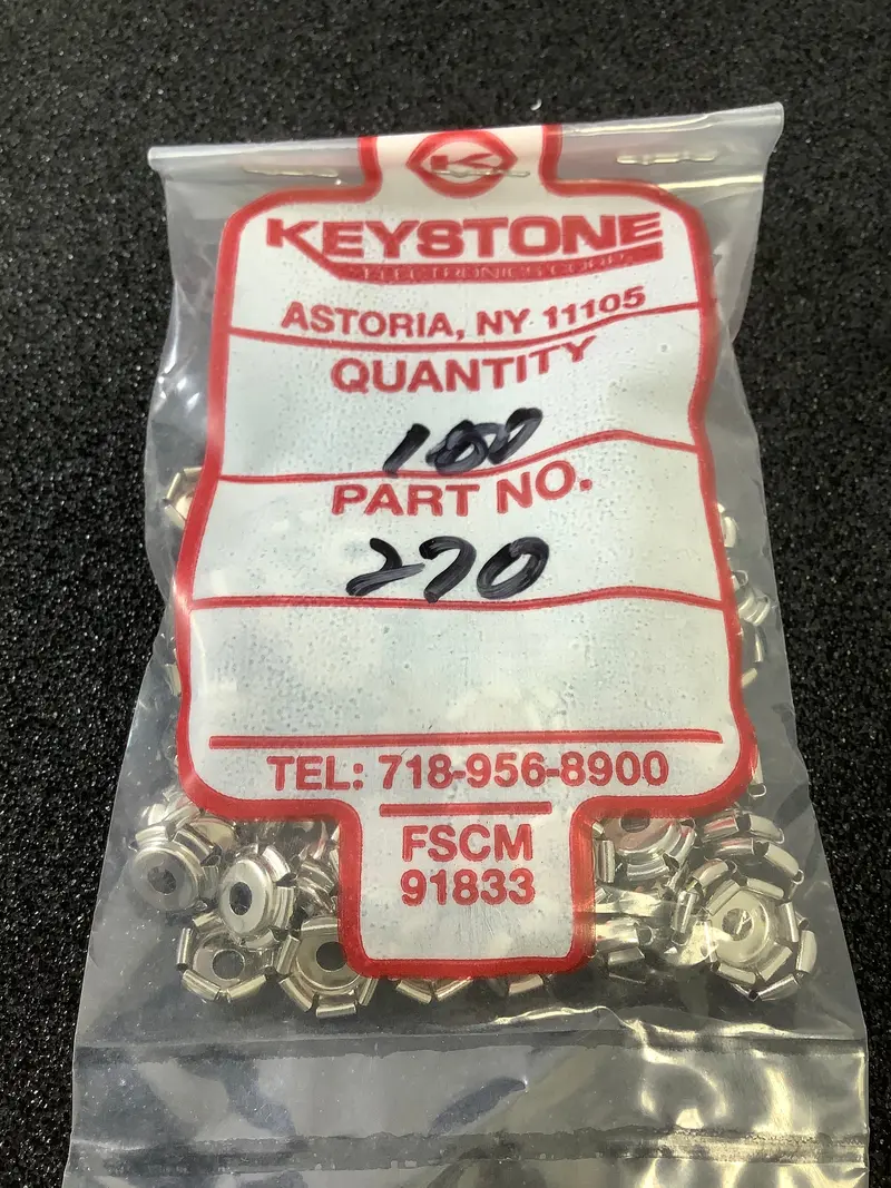 Keystone 270 Battery Snap Socket – Nickel-Plated Brass, 100-Count Pack 1