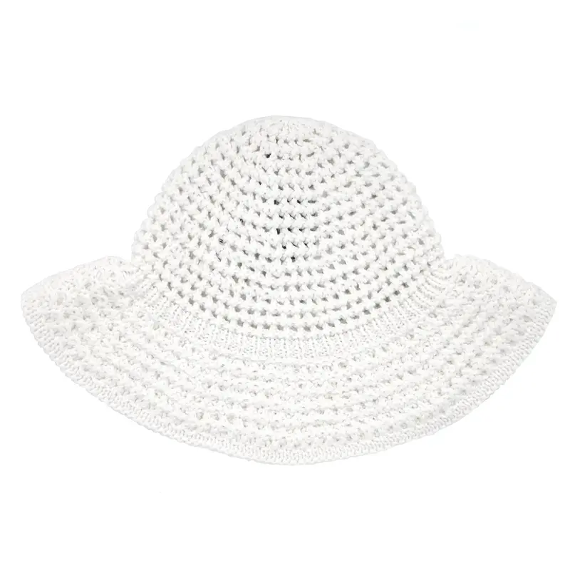 Knit Safari Hat – Off-White Textured Yarn 1