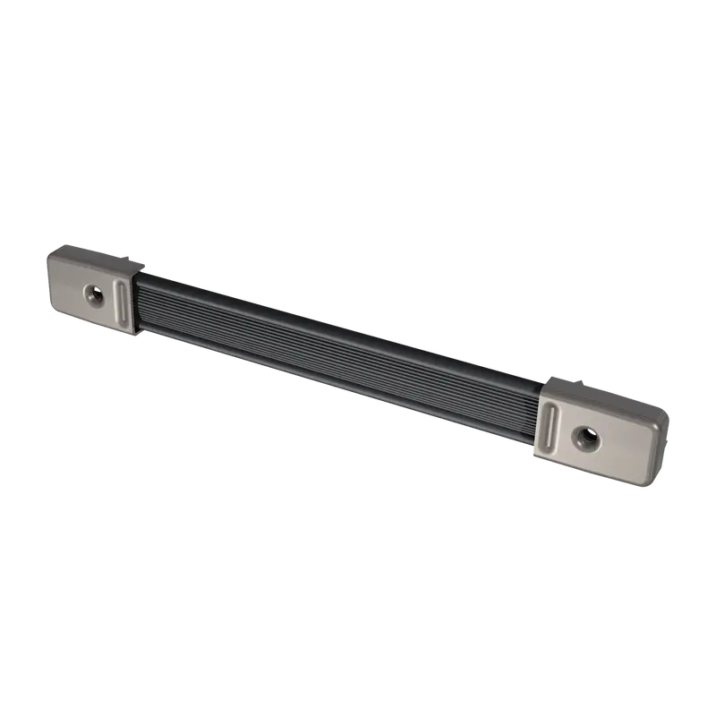 Large Black Strap Handle With Polished Nickel End Caps 1