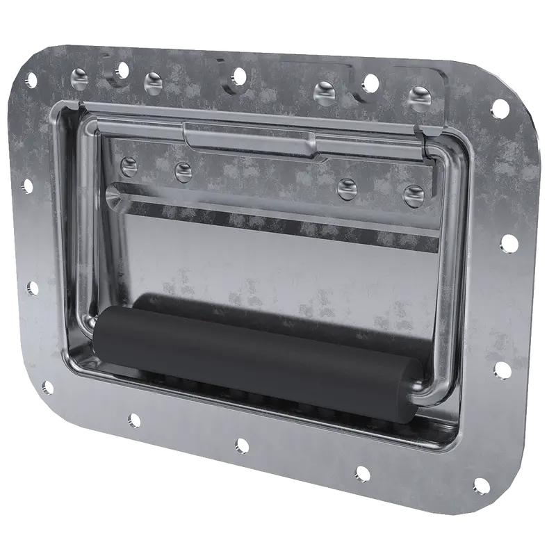 Large Silver Steel Recessed Handle – Low-Profile Flush-Mount Construction 1