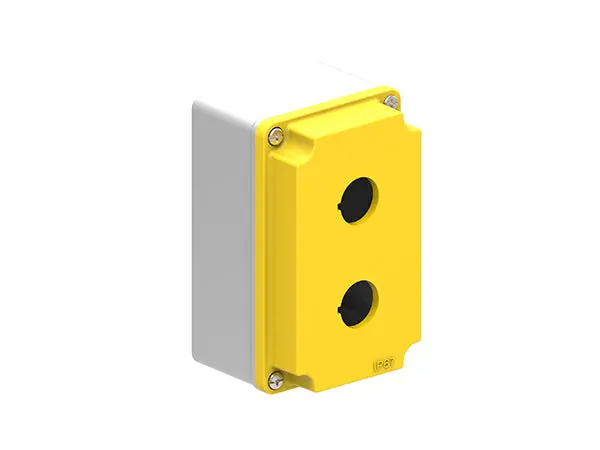 Lpzm2A5 Yellow Dual-Hole Metal Control Box – High-Visibility Housing 1