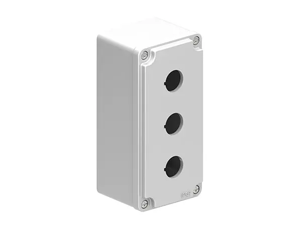 Lpzm3A8 Grey 3-Hole Metal Control Box – Industrial Housing 1