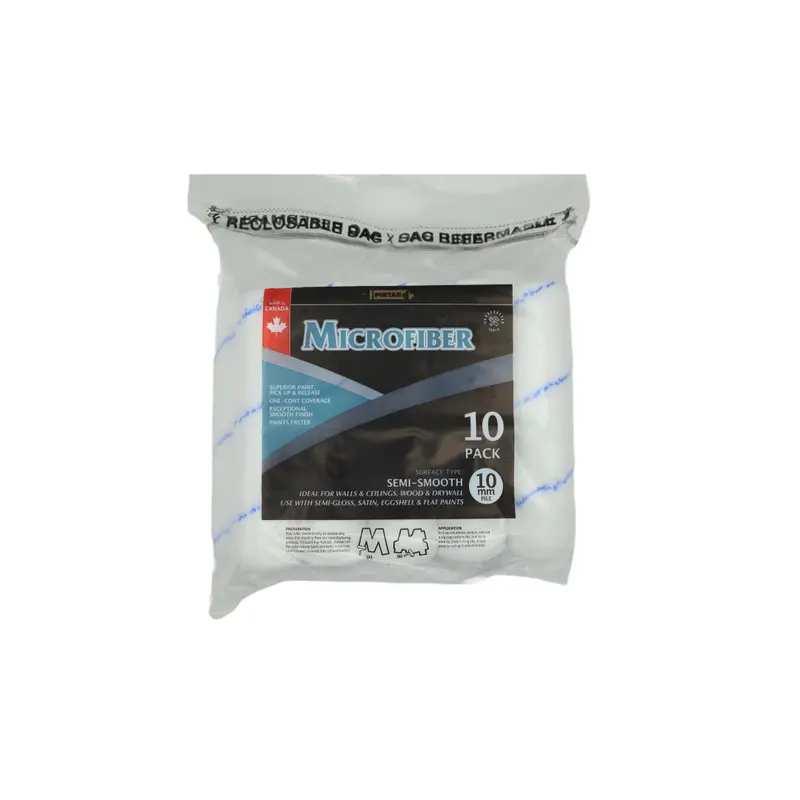 Microfiber Paint Roller Cover – 10Mm Nap, Blue, 10-Pack 1