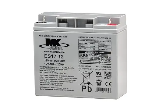Mk Battery Es17-12 12V 18Ah Sealed Lead-Acid (Sla) Battery 1