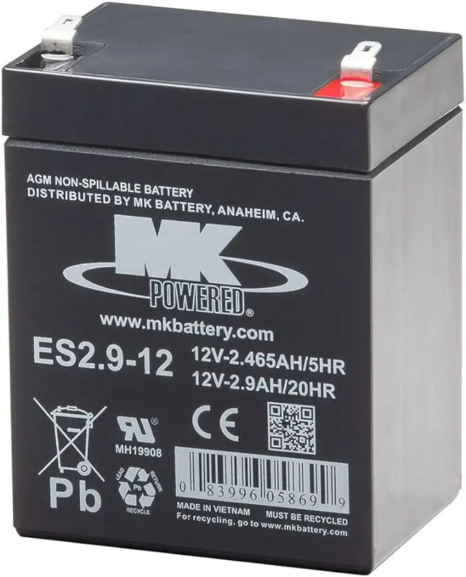 Mk Battery Es2.9-12 12V 2.9Ah Sealed Lead-Acid Battery – 0.187" Tabs 1
