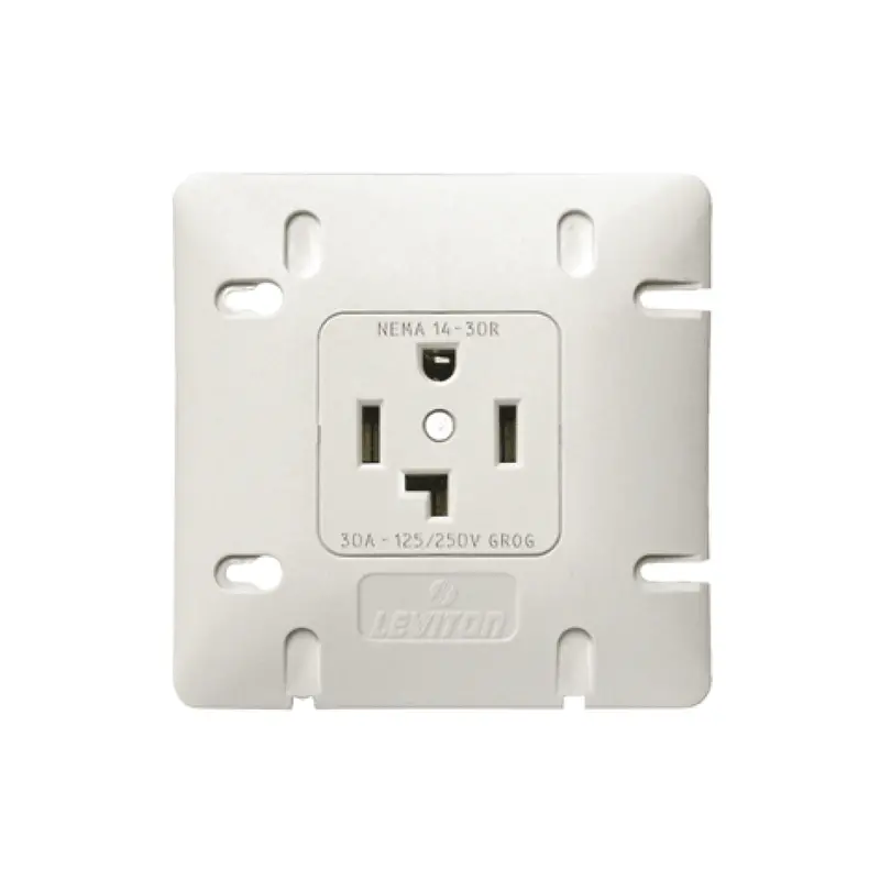 Nema 14-30 Dryer Receptacle – 30A, 250V, Heavy-Duty, White, Model 1278-W30 1