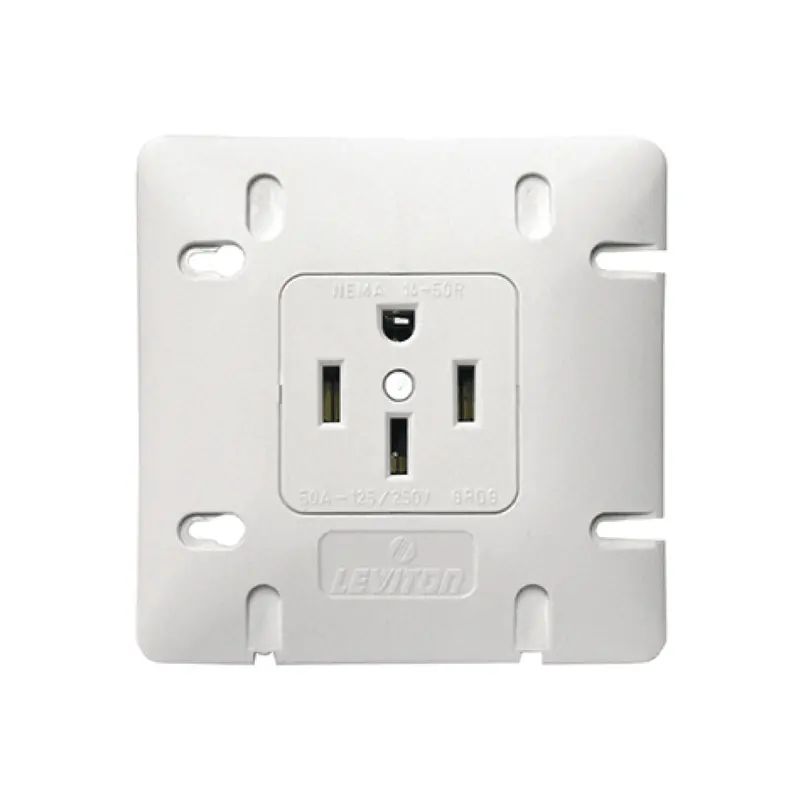 Nema 14-50 Range Receptacle – 50A, 250V, Heavy-Duty, White, Model 1279-W50 1