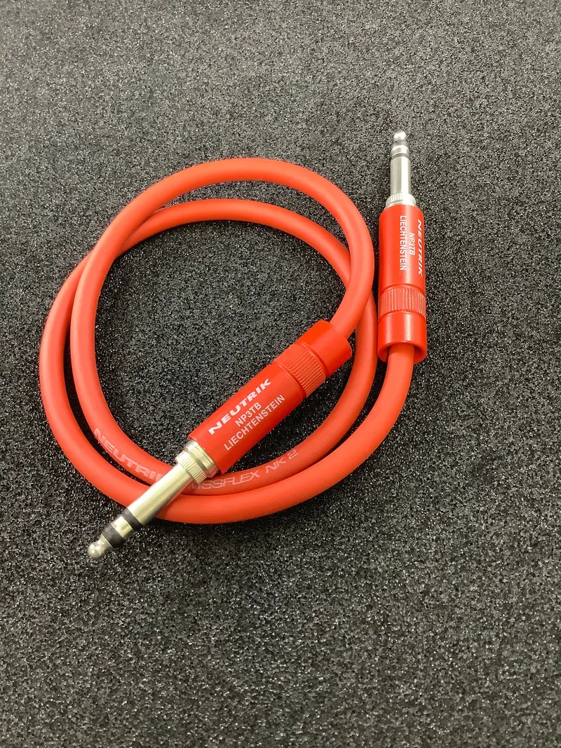 Neutrik Nktb05-R 1/4" Longframe Patch Cord – 24 Inch, Red Jacket 1