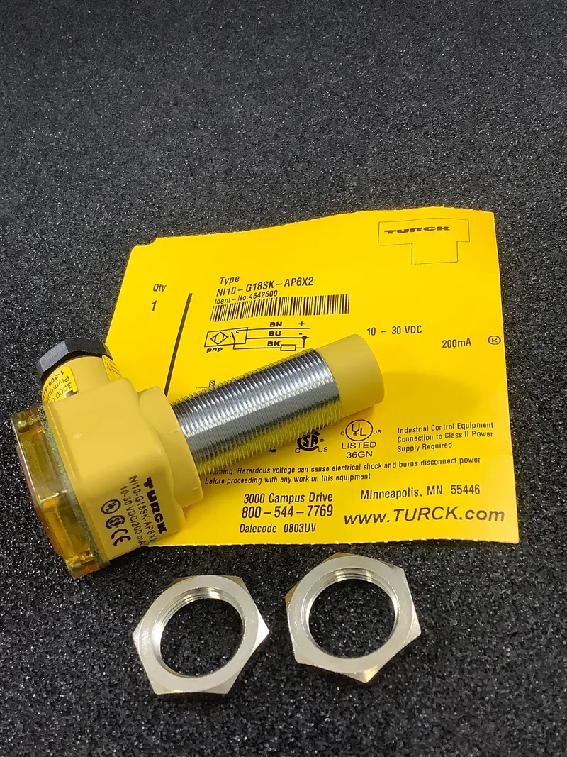 Ni10-G18Sk-Ap6X2 Turck M18 Proximity Sensor – 10–30Vdc, 200Ma, 1000Hz, Brass Housing 1