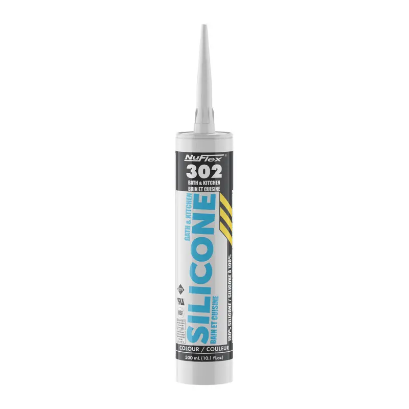 Nuflex 302 Mildew-Resistant Kitchen & Bath Silicone Sealant – 300Ml 1