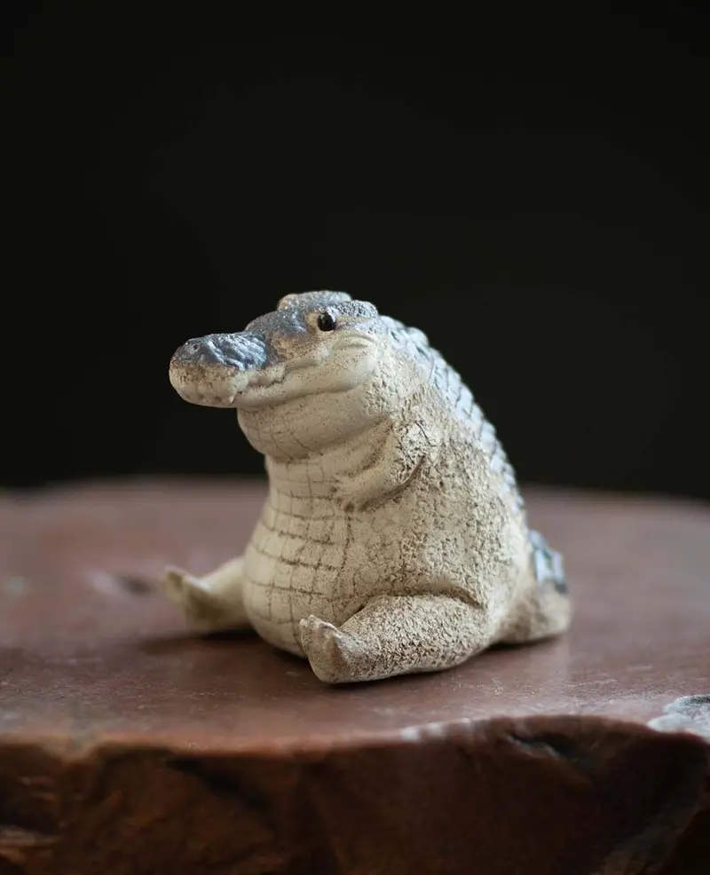 Playful Crocodile Miniature Sculpture 1