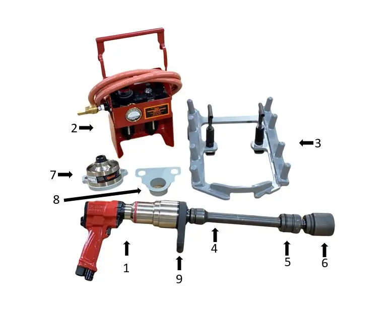Pneumatic Power Assembly Bolt Torque Wrench Kit For Ge Fdl Engines (Model T15682) 1