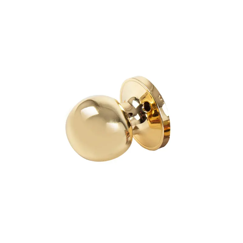Polished Brass Dummy Door Knob Set – Non-Functional Interior Trim 1