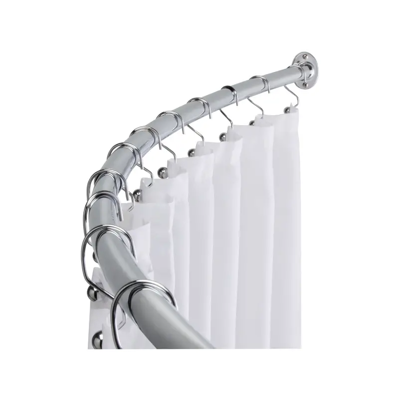 Polished Chrome Curved Adjustable Shower Rod – Ergonomic Arc Design 1