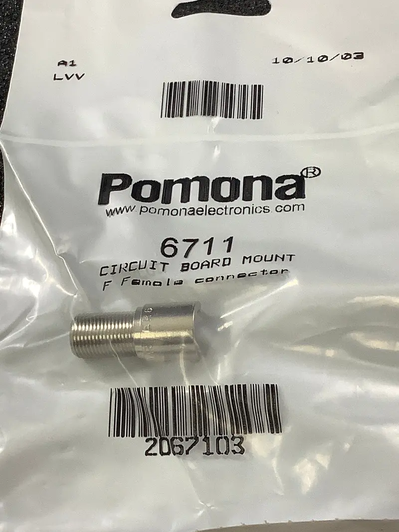 Pomona 6711 F-Type Pcb Mount Connector For Broadcast And Video Applications 1