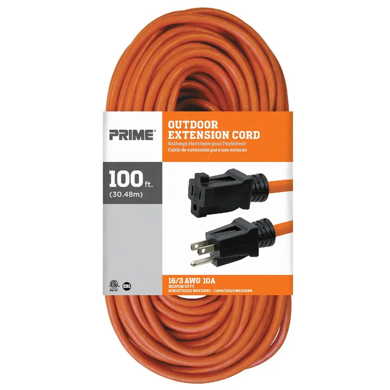 Prime Ec501635 – 100-Foot 16/3 Sjtw Orange Rugged Outdoor Extension Cord 1