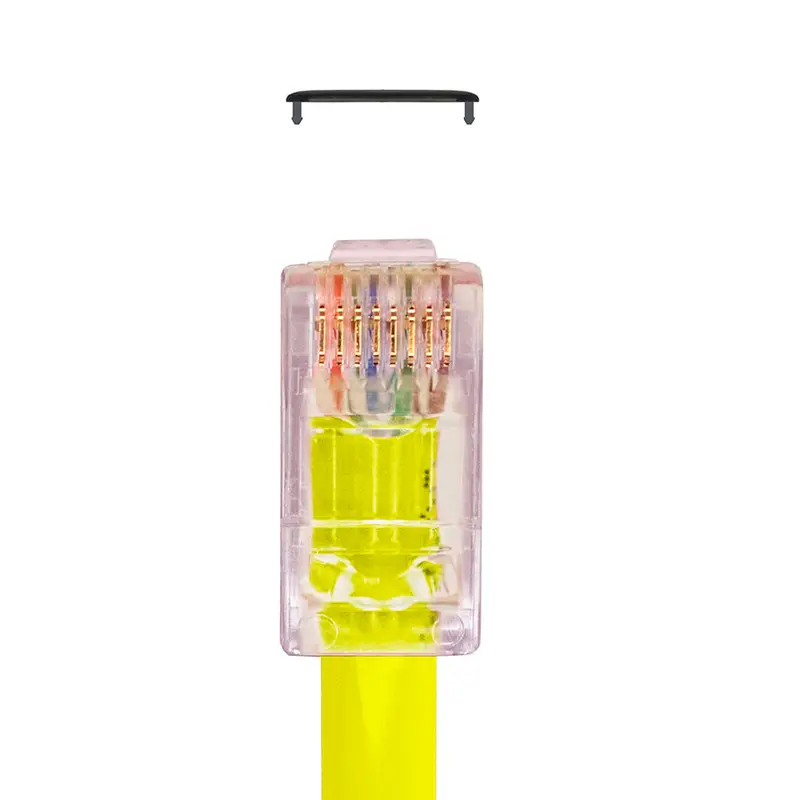 Proseries Red-Tinted Pass-Through Rj45 Plugs For Cat6/6A Utp – Hi/Lo Stagger Design With Cap45™ – 100-Count Jar 1
