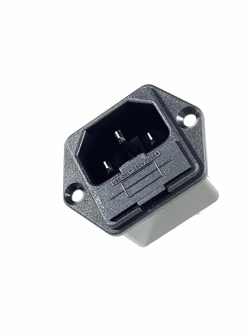Qualtek 719-00/48 Iec 320-C14 Panel-Mount Power Entry Receptacle With Male Blades 1