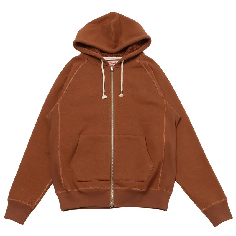 Rust Zip Hoodie – Double Heavyweight French Terry 1